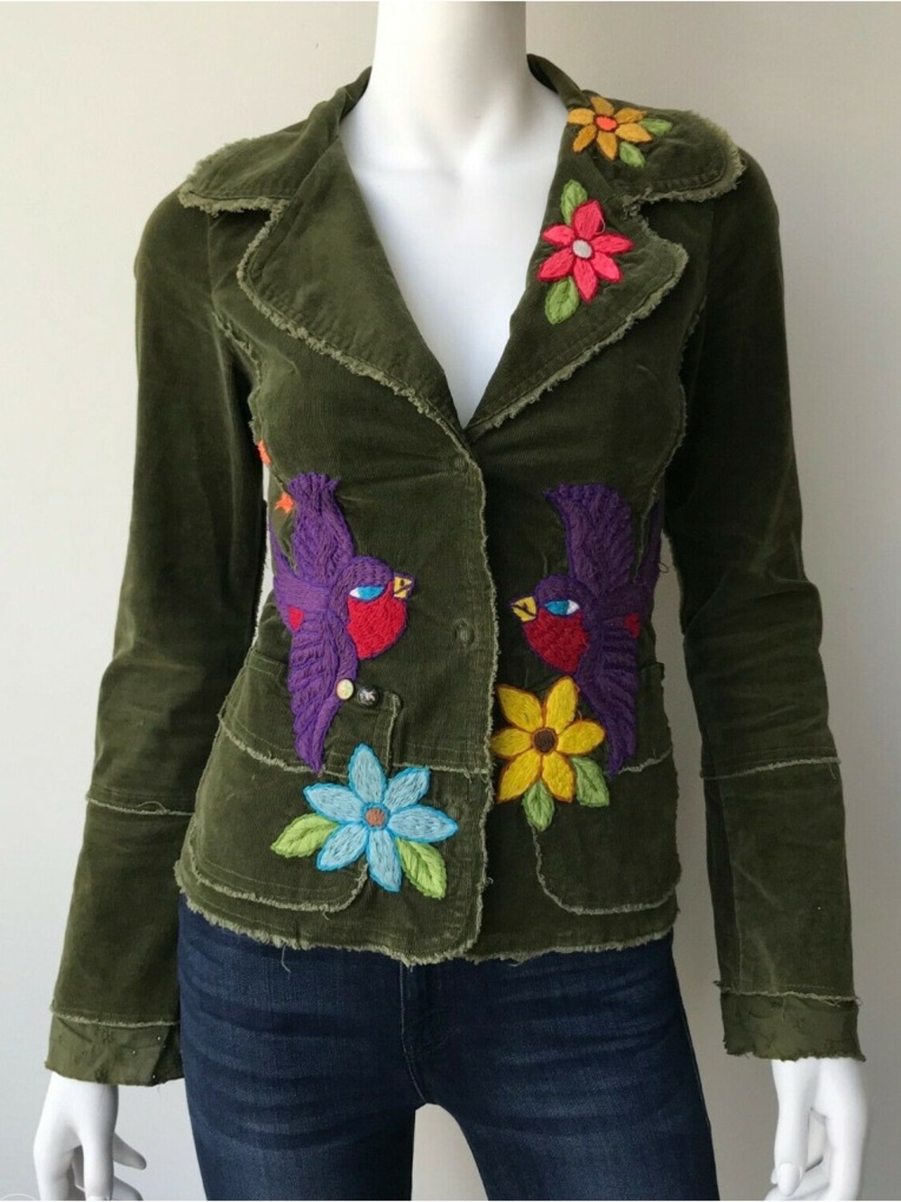 Y2k vintage Joystick by Johnny was embroidered corduroy blazer size small